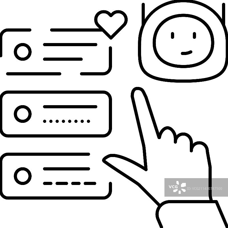 聊天机器人助手线性图标图片素材