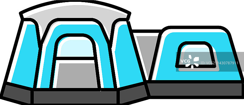 避难帐篷度假彩色图标图片素材