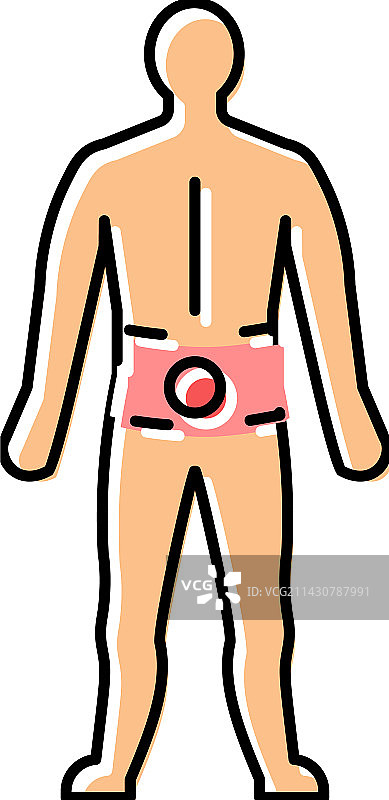 腰背疼痛彩色图标图片素材