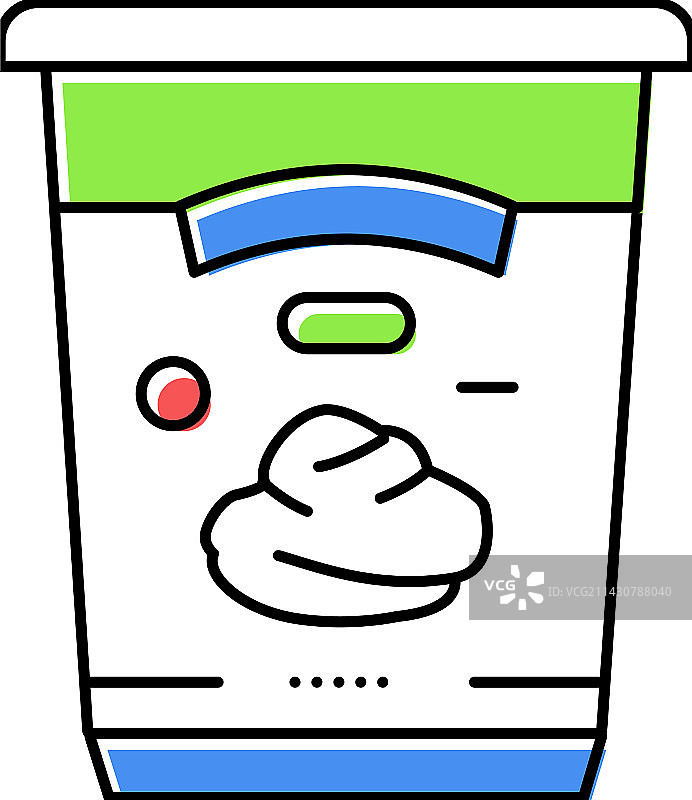 希腊酸奶乳制品彩色图标图片素材