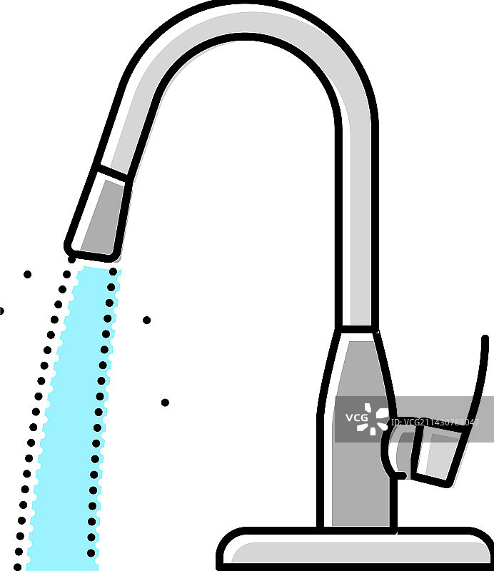 水龙头水彩图标图片素材