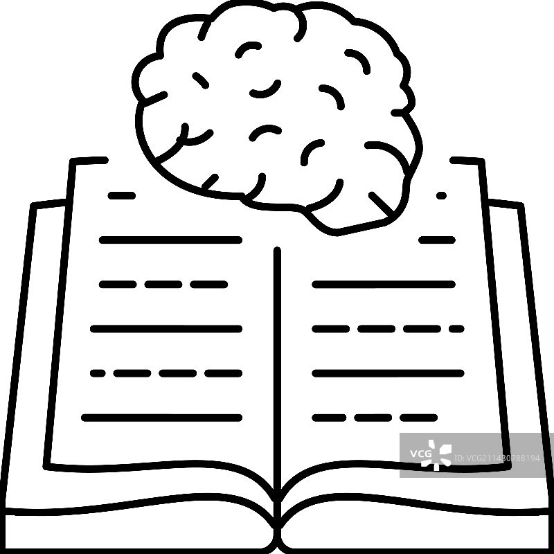 教育大脑线条图标图片素材