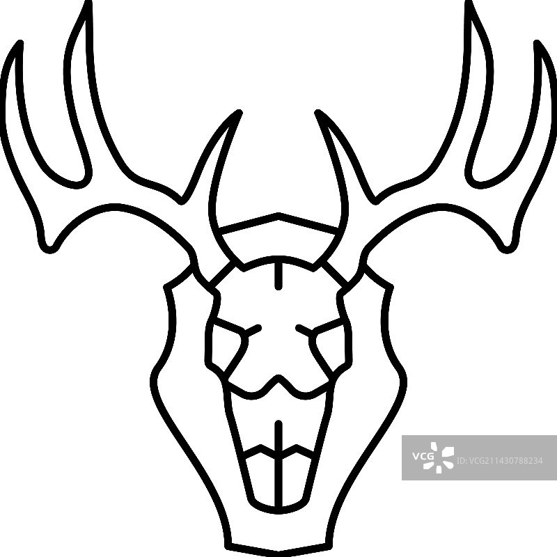 骷髅鹿角动物线条图标图片素材