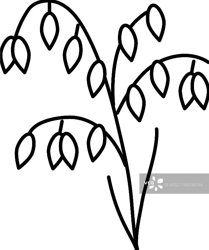 燕麦植物健康线条图标图片素材