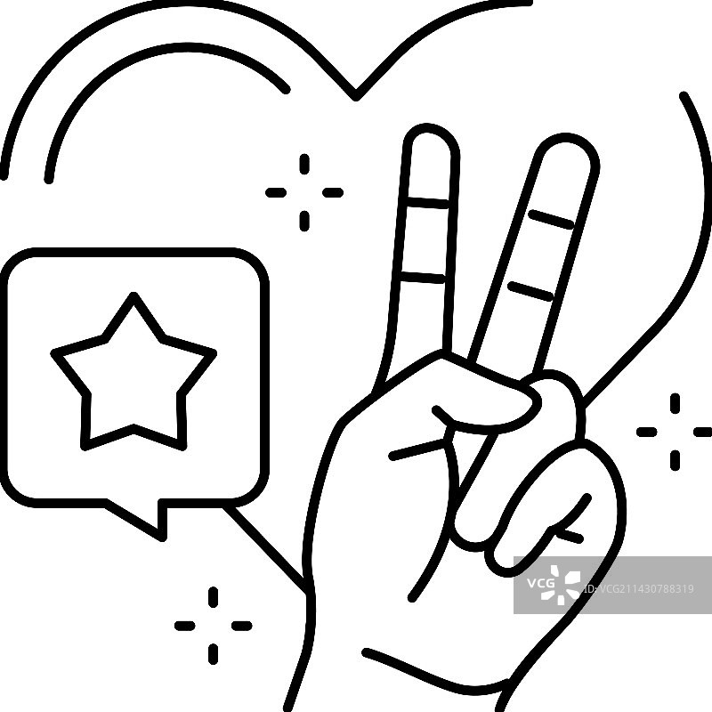 有同情心的线性图标图片素材