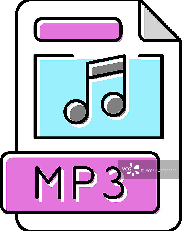 mp3文件格式文档彩色图标图片素材