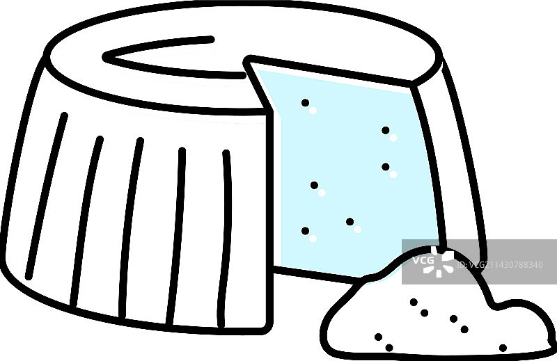 意大利乳清干酪食品切片彩色图标图片素材