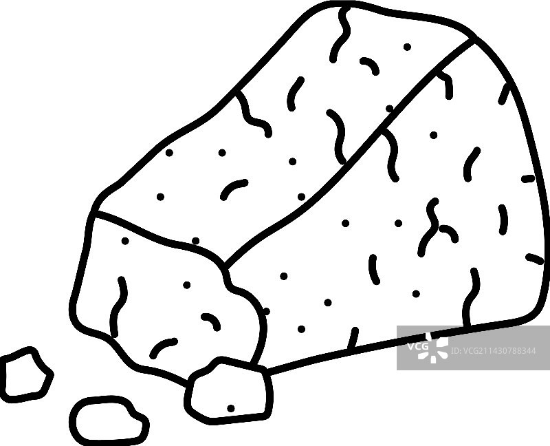 蓝纹奶酪食品切片线条图标图片素材