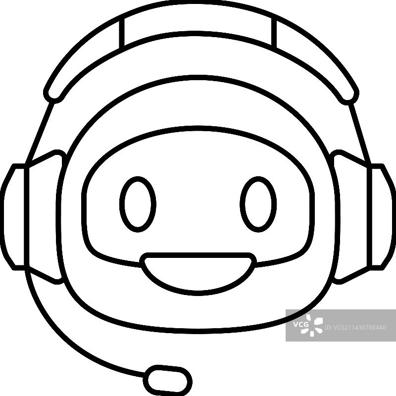 聊天机器人线条图标图片素材