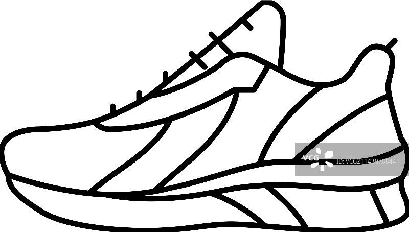鞋类健身运动线性图标图片素材
