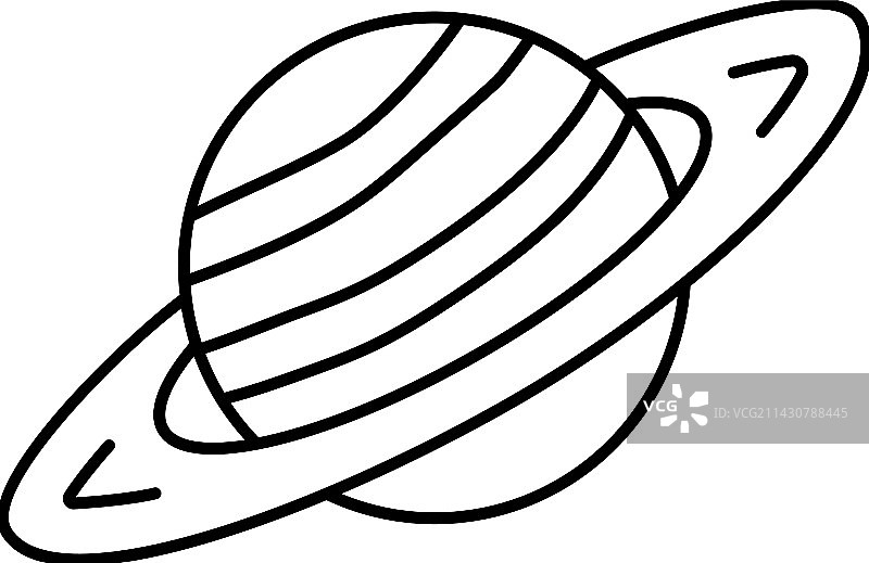 土星行星线条图标图片素材