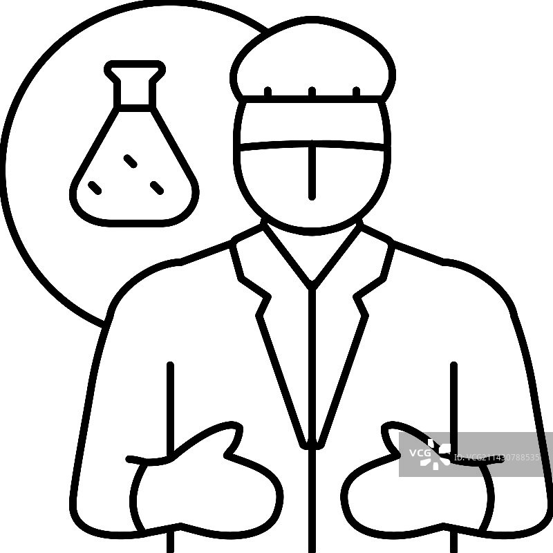 化学工程师技术线性图标图片素材