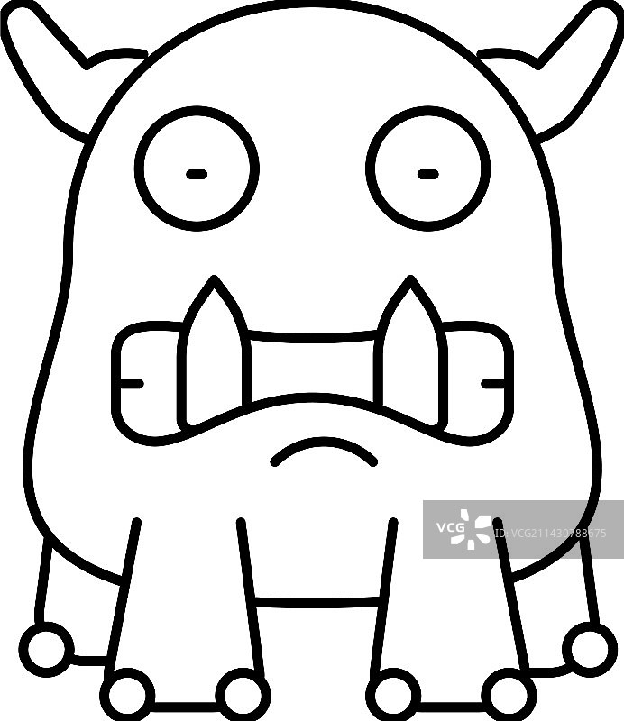 牙齿怪物外星人线条图标图片素材