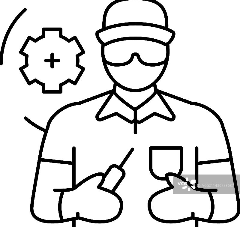 设备维修技术员线性图标图片素材