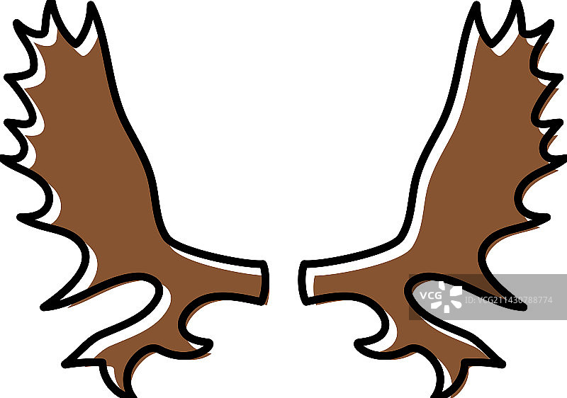 驼鹿角动物彩色图标图片素材