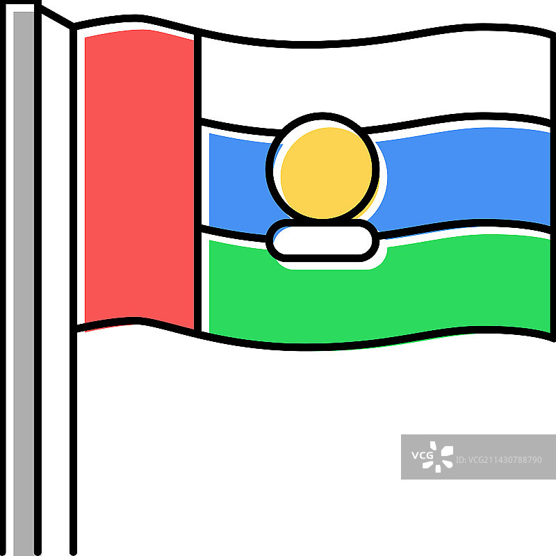 地图旗帜彩色图标图片素材