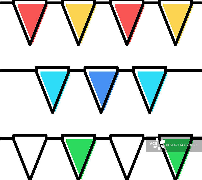 三角旗开始颜色图标图片素材