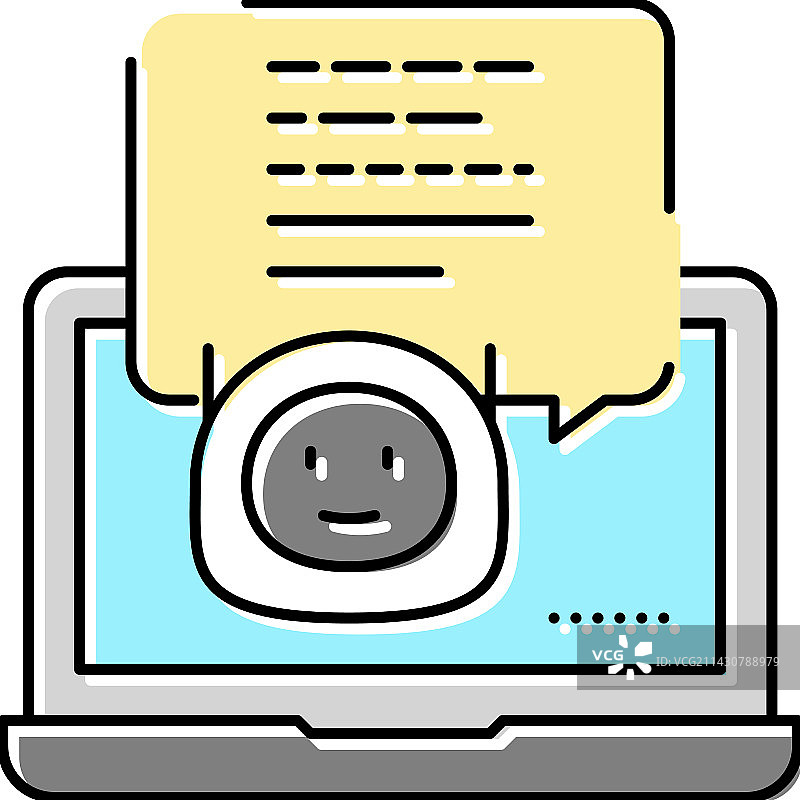 数码聊天机器人彩色图标图片素材