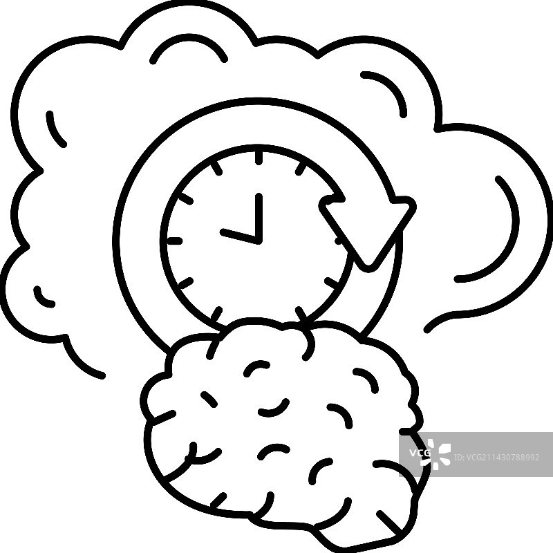 记忆脑部线条图标图片素材