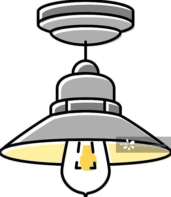 彩色吊灯灯泡图标图片素材