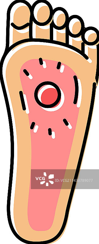 足部疼痛身体疼痛彩色图标图片素材