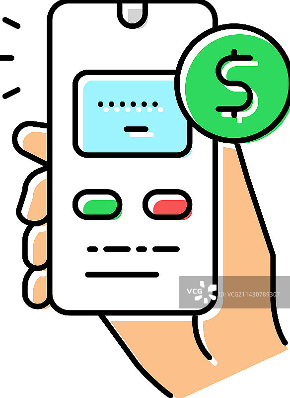 手机支付彩色图标图片素材
