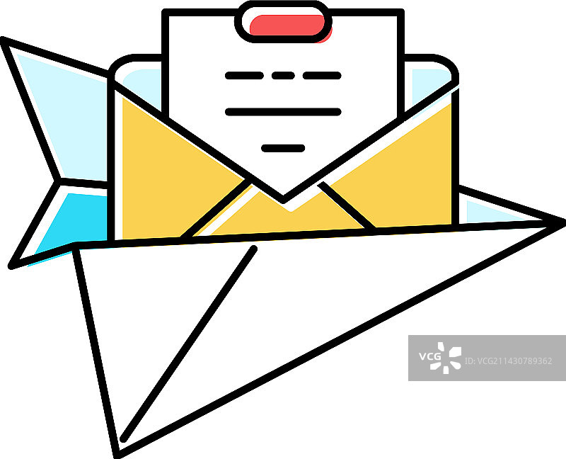 发送电子邮件营销活动彩色图标图片素材