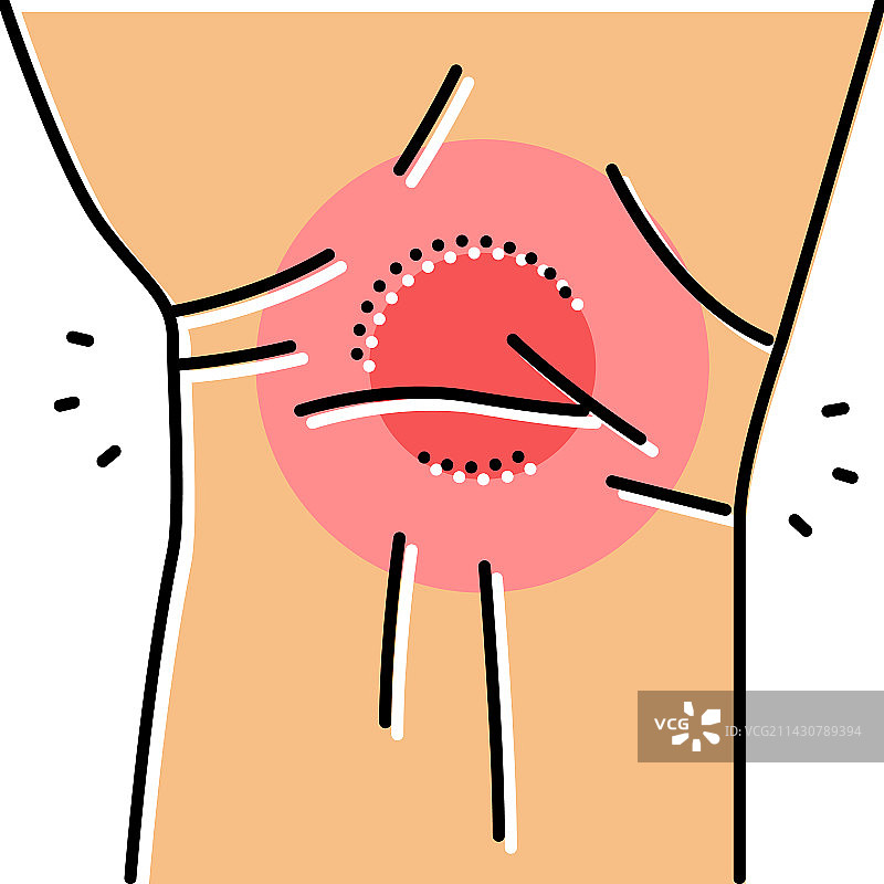 腕部疼痛身体不适彩色图标图片素材