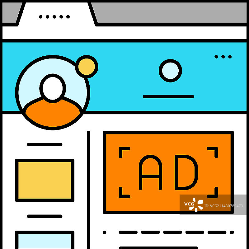 社交媒体彩色广告图标图片素材