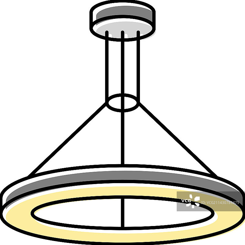 客厅顶灯彩色图标图片素材