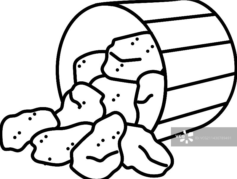 炸鸡快餐脆皮线性图标图片素材