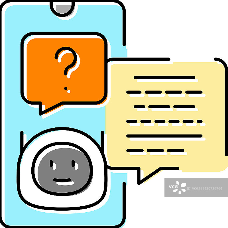 彩色支持聊天机器人图标图片素材