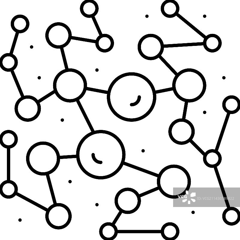 分子结构连接线性图标图片素材