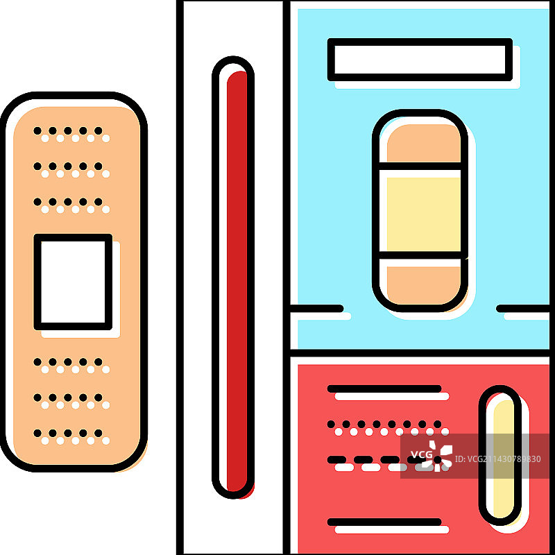 创可贴急救彩色图标图片素材