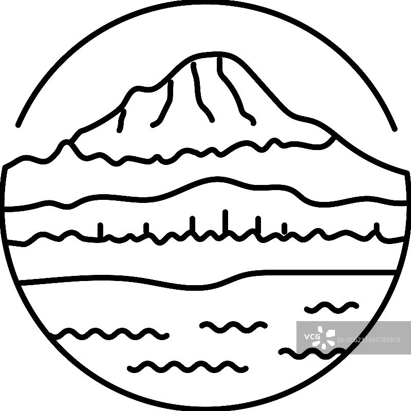 山地景观线条顶部图标图片素材