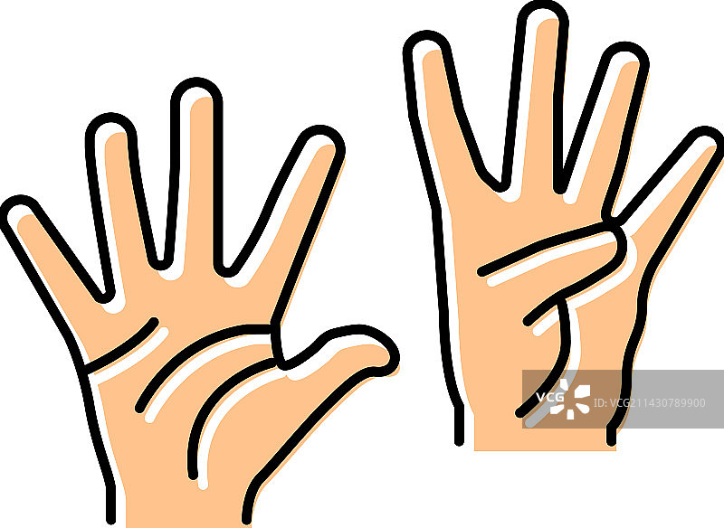 数字九手势彩色图标图片素材