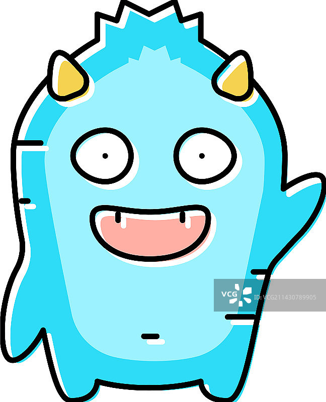 有趣的彩色怪物图标图片素材