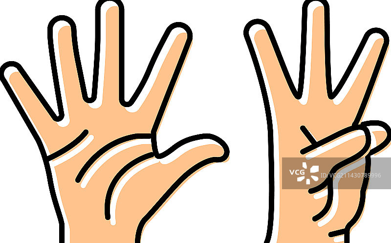 数字8手势彩色图标图片素材