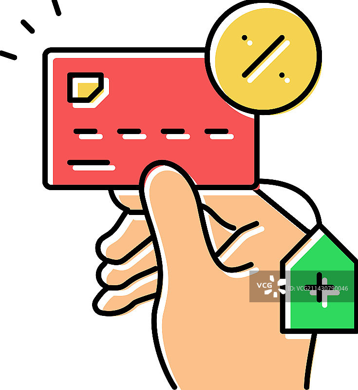 透支支付彩色图标图片素材