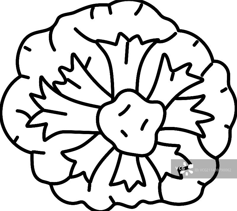 西兰花绿色线条图标图片素材