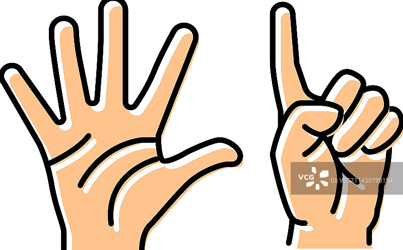 数字六手势彩色图标图片素材