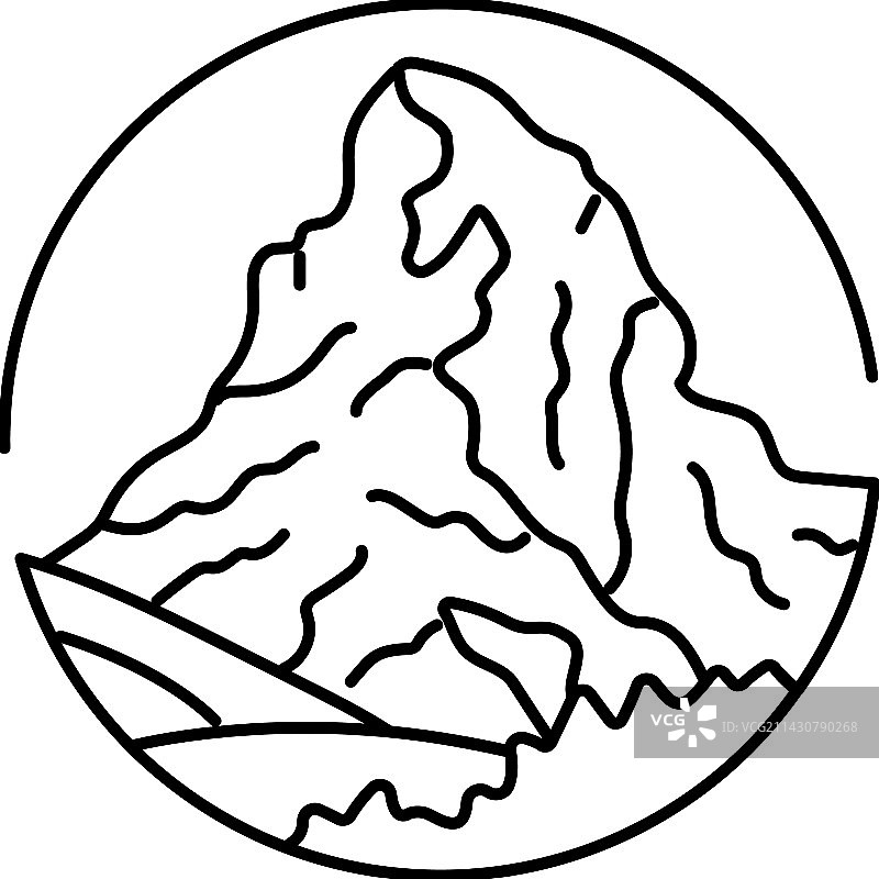 冬季山脉景观线条图标图片素材