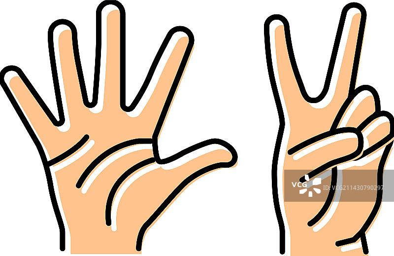 数字7手势彩色图标图片素材