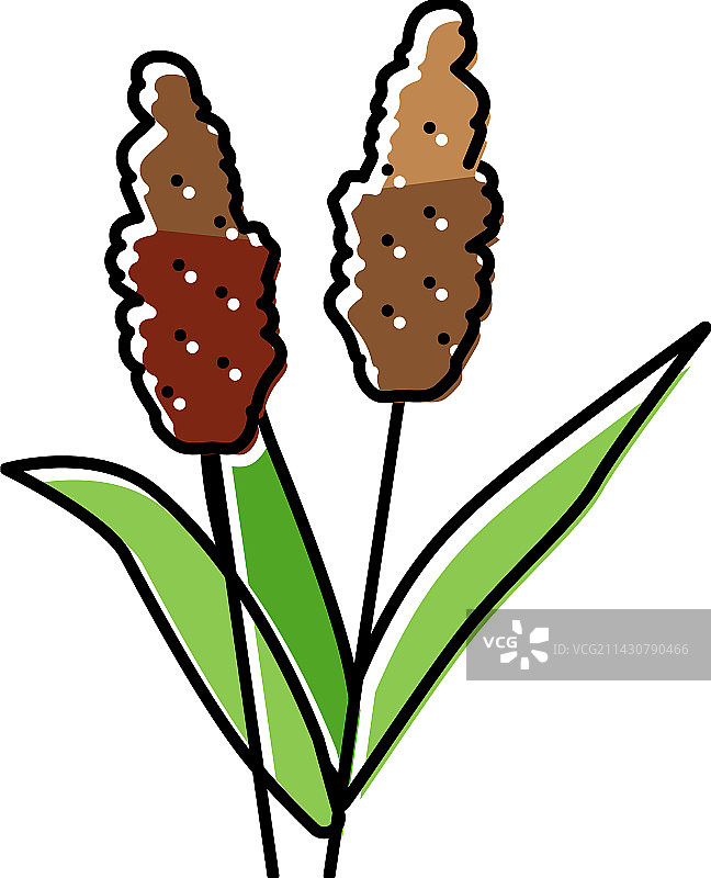 彩色高粱植物图标图片素材