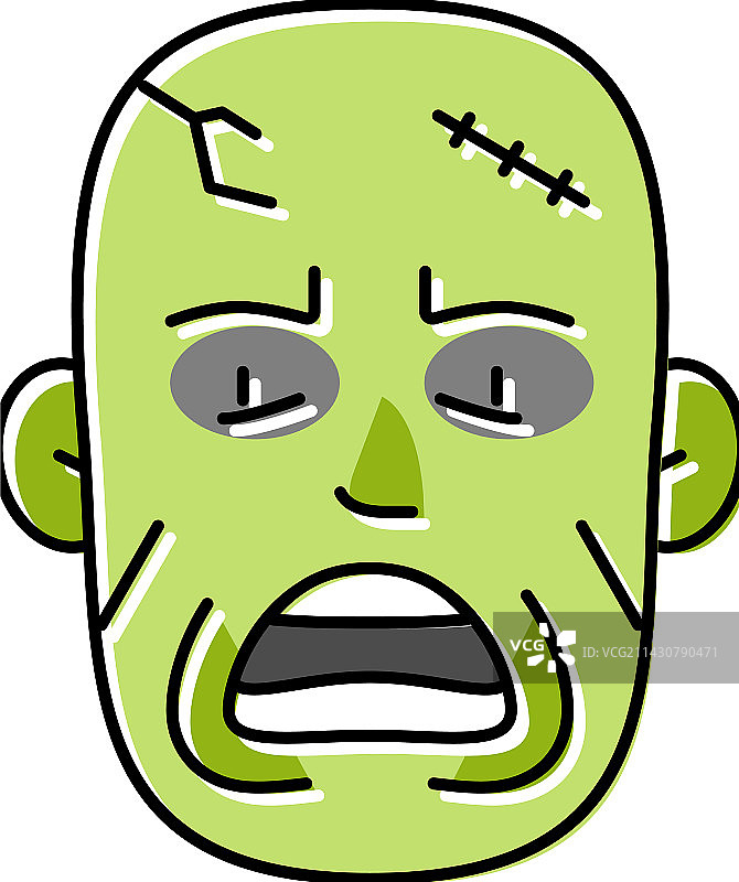 邪恶僵尸彩色图标图片素材