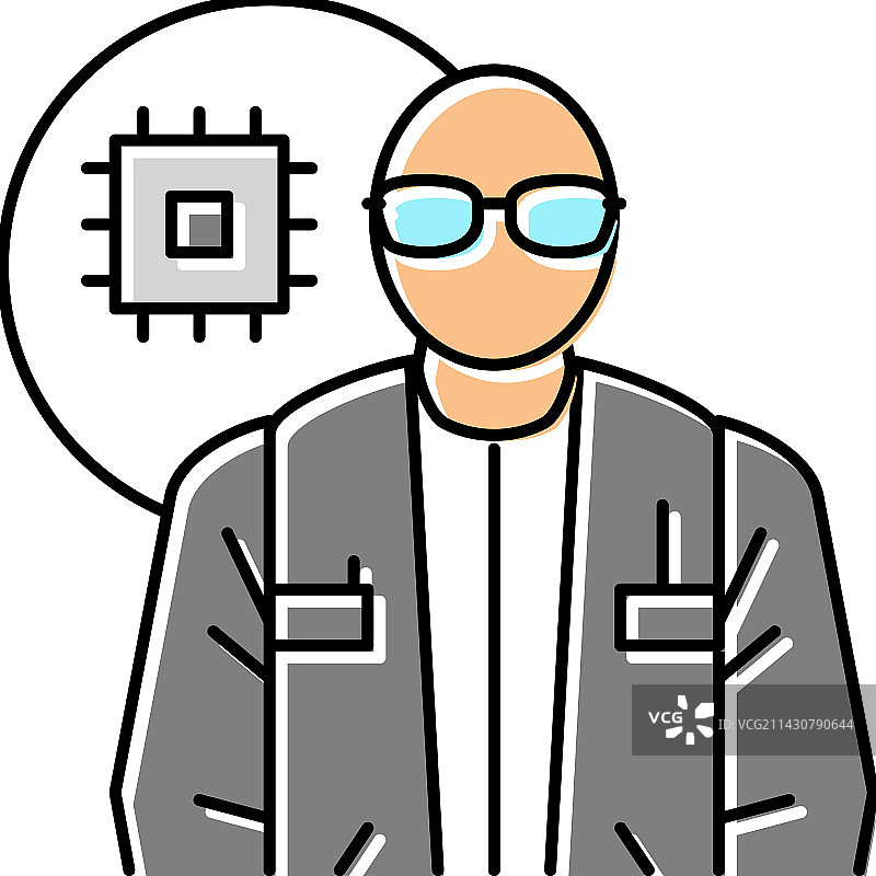 电子工程师彩色图标图片素材