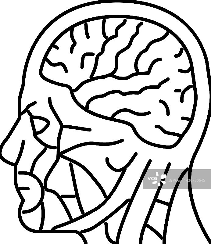 人脑线条图标图片素材