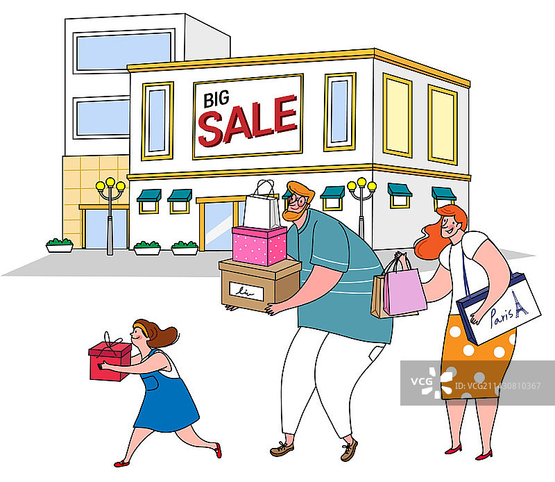 家庭购物插画图片素材
