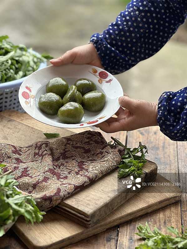 美味的蒿子粑粑图片素材