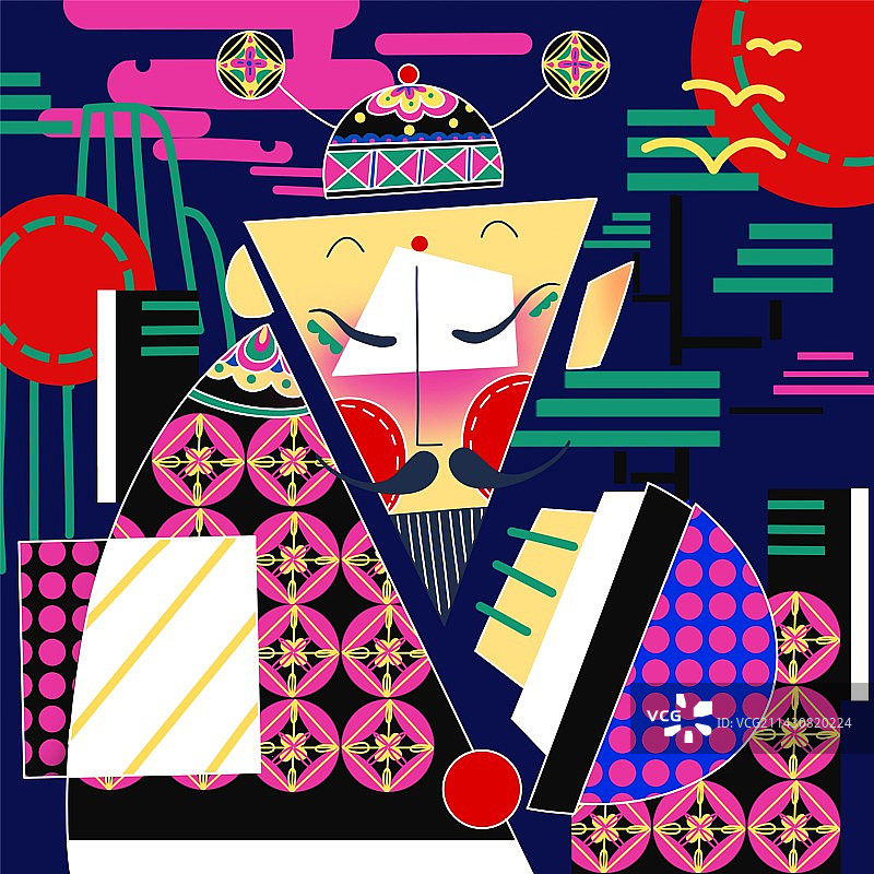 国潮，戏曲插画图片素材